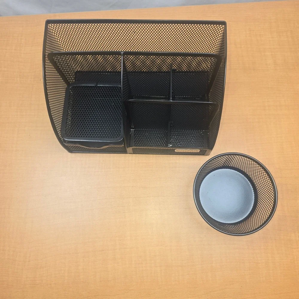 EasyPAG Mesh Desk Organizer Drawer Office Desktop Rolodex Clip Dish Black‎